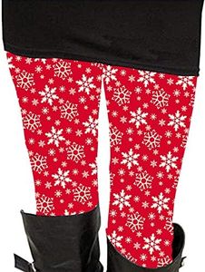 Women's Christmas Day 2023 Reindeer and Snowflake Printed Leggings for Women 2023 Aztec Pants M