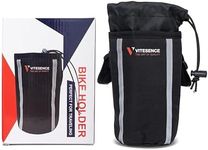 Vitesence | Bike Water Bottle Holder | Portable Bike Cup Pouch Insulated | Top Drawstring Design + Adjustable Strap | Reflective Material | Suitable for Wheelchair, e-Bikes, and Adult Bikes