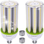 2 Pack of LED Bulbs, 150W 100W 80W 50W 30 watt LED Corn Bulbs, E27 E40 Base,18000LM LED Bulbs for Garage Warehouse Workshop barn Living Room (150W 2Pack, 5000K Daylight)