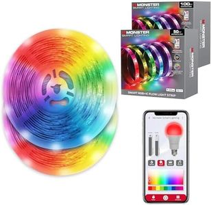 Monster Smart RGB+IC LED Strip Lights 150ft – Sound Reactive Strip Lights for Bedroom, App & Voice Control, RGB Light Strip for Room, Alexa Google Home, Razer Chroma Sync - 810 RGB+IC LED Lights