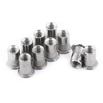 Rpi shop - M4 Rivet Nut, Flat Head, Threaded Insert Nut, Zinc Plated, Knurled Body, Metric Thread, Pack of 10 Pcs