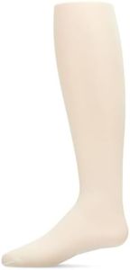 MeMoi Essential Sheer Nylon Tights for Girls, Ultra Soft and Lightweight Opaque Girls Tights - Sizes A-12, Ivory, 6-8