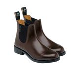 Harry Hall Women's Jodhpur Boot - Leather Lining, Cushioned Sole, Elastic Gusset - Ankle Height for Riding & Competition - Brown - Durable Resin Rubber Sole - Size 6