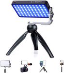 IVISII G2 Pocket RGB Video Light,12W Built-in 4300mAh Rechargeable Battery 360°Full Color Gamut 9 Light Effects,2600-10000K LED Camera Light Panel with Aluminum Alloy Body, Adjustable Tripod Stand