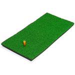 Gonioa Golf Mat Residential Practice Hitting Mat, Realistic Grass Putting Mats Portable for Chipping, Putting Golf Practice and Training with Rubber Tee Holder- 12x24 Incehes