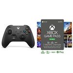 Xbox Wireless Controller – Carbon Black & Game Pass Ultimate | 3 Month Membership | Xbox / Win 10 PC - Download Code