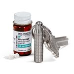 Cielo Pill Holders - Extra Small Nitroglycerin Pill Holder/Birth Control Pill Case - Stainless Steel Keychain Pill Fob - Waterproof Pill Boxes - Pill Containers Made in USA