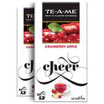 TE-A-ME Cranberry Apple Tea, 25 Bags (Pack of 2) | Fruit Tea Bags | Caffeine Free | 50 Tea Bags