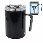 DaaSiGwaa Rechargeable Self Stirring Mug - Magnetic Adsorption Charging | IPX7 | Electric Auto Mixing Stainless Steel Cup 400 ml/13.5 oz(Black)