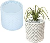 Rhombus Pattern Concrete Flower Pot Silicone Mold Succulent Planter Vase Cactus Mold Candle Jar Pen Holder Plaster Cement Clay Mold Epoxy Resin Jewelry Storage Box Mould