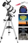 Orion Observer 114mm Equatorial Reflector Telescope Kit for Adult Astronomy Beginners - Includes Planisphere, Flashlight, MoonMap & Observer's Guide