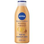 NIVEA Q10 Firming + Radiance Gradual Tan (200 ml), Tan Activating Firming Cream with Q10, Supports a Gradual Tan, Tanning Moisturiser for a Sun-Kissed Radiant Glow