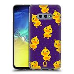 Head Case Designs Pattern Kawaii Duck Soft Gel Case and Matching Wallpaper Compatible With Samsung Galaxy S10e