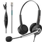 Wantek Corded Telephone Headset Mono w/Noise Canceling Mic for ShoreTel Plantronics Polycom Zultys Toshiba NEC Aspire Dterm Nortel Norstar Meridian Siemens ROLM Packet8 Landline Deskphones