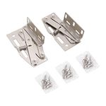 MOUMOUTEN Scissor Spring Hinge, 2 Sets Spring Hinge Door Cabinet Scissor Hinge 45 Degrees Down Flip Furniture Hardware Accessories for Cabinet Organizer, Nickel Plated Steel