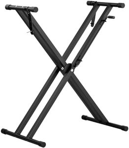 tipatyard 2025 Upgrade Heavy-Duty, Easily Adjustable Height Double-X Keyboard Stand, Portable Digital Piano Stand with Locking Straps, (Multiple Adjustable Heights), Black
