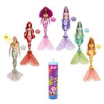 Barbie Color Reveal Doll, Mermaid Toy with 7 Surprises, Color Change and Accessories, Rainbow Mermaid Series, HCC46