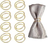 8PCS Gold Napkin Ring, Spiral Napkin Ring Buckle Birthday Party, Napkin Holder Wedding Thanksgiving Christmas Banquet Buffet Table