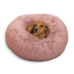 Best Friends by Sheri The Original Calming Donut Cat and Dog Bed in Shag Fur Dusty Rose, Small 23x23