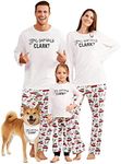 IFFEI Matching Family Pajamas Sets Holiday Stay at Home PJ's with Letter Printed Tee and Car Printed Pants with Pockets Pet L