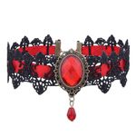 Luckious Brand Gothic Lace Choker Necklace for Women - Elegant Rhinestone Collar with Steampunk and Punk Accessories