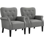 Yaheetech Modern Tub Chair, Mid-Century Accent chair Sofa Chair with Soft Padded and High Back for Living Room/Bedroom/Home Office, Set of 2, Dark Grey