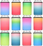 Wegics Beer Can Coolers Sleeves, 12OZ Soft Insulated Blank Neoprene Bottle Soda Cover Coolers, HTV Personalized Collapsible Blank Bulk Drink Cooler for Parties, Wedding Events Gift(Blossoms,12)