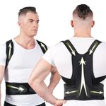 AOFIT Posture Corrector and Back Brace for Women and Men, Back Support Brace for Pain Relief from Back, Neck, Shoulder and Clavicle (Black, Medium)