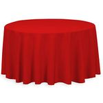 LinenTablecloth 120-Inch Round Polyester Tablecloth Red