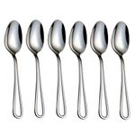 HISSF Teaspoons Stainless Steel 18/0 Tea Spoons 6 Pcs, 6.29 Inches For Home, Kitchen Restaurant, Dishwasher Safe, Slilver