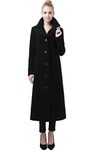 BGSD Women's Jeanette Long Wool Blend Maxi Walking Coat (Regular Plus & Short) - Black - XX-Large