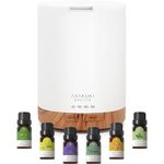 ASAKUKI 300ml Aroma Diffuser for Essential Oils with 6Pcs*10ml Pure Essential Oil Gift Set, Cool Mist Essential Oil Diffuser with 4 Timer Setting, 15 Color Lights, Auto Shut Off