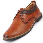 FAUSTO Men's Formal Lace Up Oxford Shoes for Office|Meetings|Daily|Comfort|Fashion|Stylish|Parties|Outdoor|Occasions|Lightweight with TPR Welted Sole (Camel, Numeric_11)