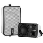 Inwa Outdoor Bluetooth Speakers, IPX5 Waterproof 400W Wall Mount Speaker, Powerful Bass Indoor/Outdoor Sound System, Wireless Sync Up to 100 Speakers, Suitable for Patio/Porch/Gazebo/Garage(Pair)
