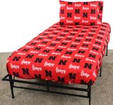 College Covers Nebraska Cornhuskers Printed Bedding Bed Sheets Set Solid, Full