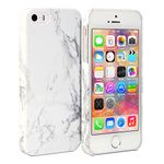 GMYLE iPhone 5S Case, Snap Cover Glossy for iPhone 5 / iPhone 5s / iPhone SE - White Marble Pattern Slim Fit Snap On Protective Hard Shell Back Case