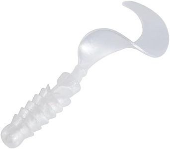 Dr.Fish 10 Pack Grub Fishing Lures 4" Soft Plastic Baits Worm Grub Bass Fishing Lures Swimbait Walleye Saltwater Freshwater Pearl