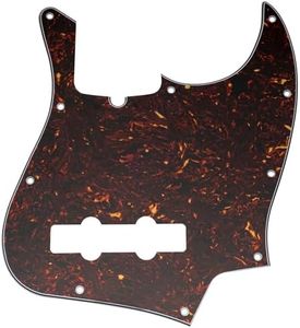 Musiclily Pro 10-Hole Modern Style J Bass Pickguard for 4 String American Jazz Bass, 4Ply Tortoise Shell