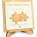 9 Year Anniversary Unique Gift for for Her, Him, Boyfriend, Girlfriend, Husband, Wife - Love You to Pieces Sign – Romantic 9th Anniversary Nine Years Down Couples Gifts