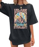 Acotar Velaris Shirts Women Oversized City of Starlight Shirt Book Fan Gift Casual Short Sleeve Tee, Black, Large