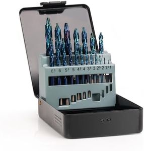 KAKILFOB 19Pcs Cobalt Drill Bit Set, M35 HSS Stepped Point Drill Bit, 135 Degree Tip High Speed Steel with Blue Oxide Finish, Stainless Steel, Plastic and Wood with Metal Indexed Storage Case