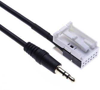 Keple Coche Entrada Auxiliar Cable Adaptador 3,5 mm Conector de Audio música AUX Cable Compatible con Mercedes Clase A W169/W245, B W245/W203, W209/C W203, CLK X164/W209, GL W164/X164 | 1,5m