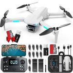 HHD Drone with 4K Camera for Adults Beginner, Under 249g with 32G TF Card,2 Battery for 52-Min Max Flight Time FPV RC Quadcopter，Video Transmission, Auto Return, Wind Resistance(White)