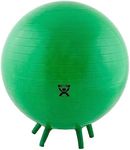 CanDo Non-Slip Inflatable Exercise Ball with Stability Feet, Green, 25.6"