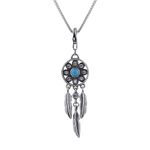 GIVA 925 Silver Oxidised Silver Dream Catcher Pendant With Box Chain | Gifts for Girlfriend, Gifts for Women and Girls |With Certificate of Authenticity and 925 Stamp | 6 Month Warranty*