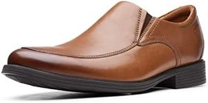 Clarks Men's Whiddon Step Loafer, Dark Tan Leather, 9.5 Wide