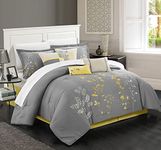 Chic Home 8 Piece Bliss Garden Comforter Set, Queen, Yellow