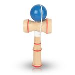 Japanese Wooden Kendama Toy- Red Color With Long Thread,Wooden Finishing With Durable Handle - Adult