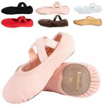 s.lemon Ballet Shoe for Girls,Stretch Canvas Split Sole Ballet Dance Shoes Slippers Flats Pink 32