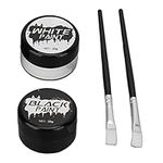 FILFEEL Halloween Face Painting Kit, Halloween Makeup Body Paint Cosplay Face Body Paint, Black and White Highly Pigmented Face Body Paint for DIY Cosplay Theme Parties